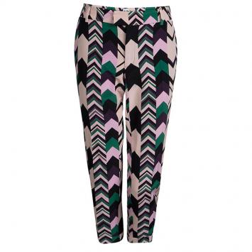 Pre Owned  M Missoni Multicolor Chevron Print Cropped Trousers M