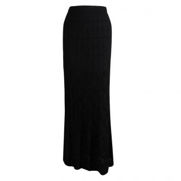 Pre Owned M Missoni Black Knit Pleated Maxi Skirt L