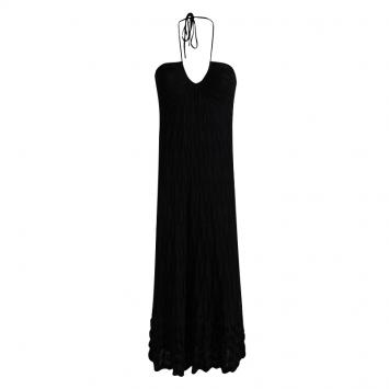 مملوكة مسبقًا M Missoni Black Chevron Knit Halter Dress M