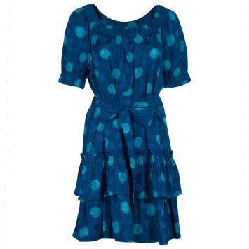 Pre Owned Marc by Marc Jacobs Blue Polka Dot Dress M