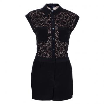 Pre Owned Marc by Marc Jacobs Black Leila Lace Playsuit S