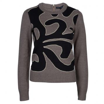 Pre Owned Marc by Marc Jacobs Beige and Black Sweater S