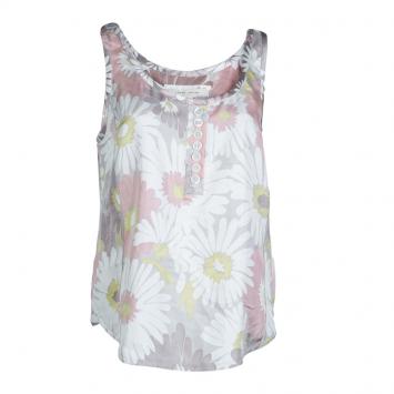 Pre Owned Marc Jacobs Floral Printed Silk Sleeveless Top L