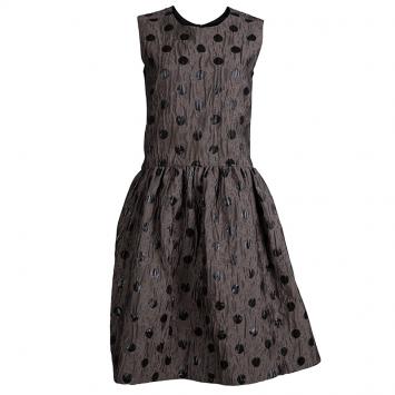 Pre Owned Marc by Marc Jacobs Beige Polka Dot Sleeveless Full Skirt Dress M