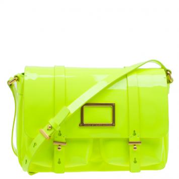 Pre Owned Marc by Marc Jacobs Safety Yellow Patent Leather Werdie Crossbody Bag