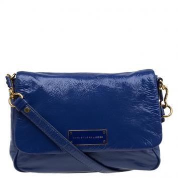 مملوكة مسبقًا Marc By Marc Jacobs Blue Glazed Leather Too Hot To Handle Lea Crossbody Bag