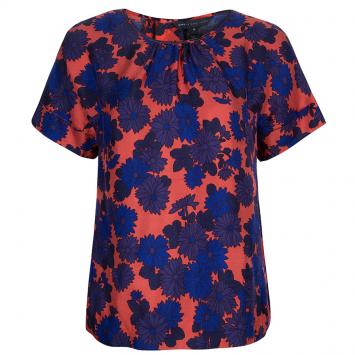 Pre Owned Marc by Marc Jacobs Floral Print Silk Top M