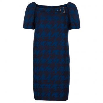 Pre Owned Marc by Marc Jacobs Blue Houndstooth Dress L