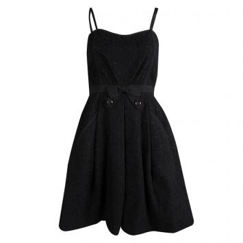 Pre Owned Marc By Marc Jacobs Black Textured Sleeveless Dress S