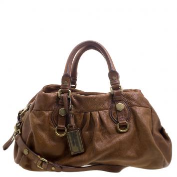 Pre Owned Marc by Marc Jacobs Brown Leather Classic Q Groove Shoulder Bag