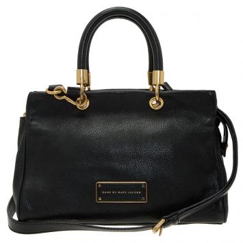 Pre Owned Marc by Marc Jacobs Black Leather Small Too Hot To Handle Tote Bag