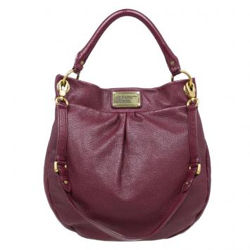 Pre Owned Marc by Marc Jacobs Burgundy Leather Classic Q Hillier Hobo Bag