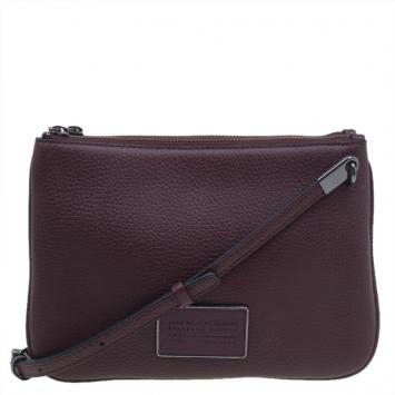 Pre Owned Marc by Marc Jacobs Burgundy Leather Ligero Double Percy Crossbody Bag