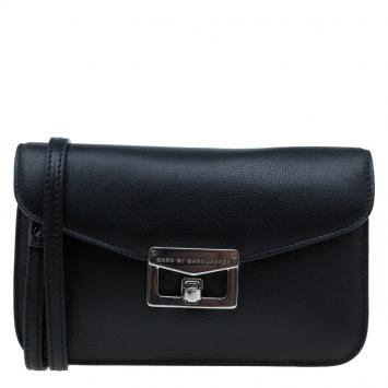 Pre Owned Marc by Marc Jacobs Black Leather Bianca Jane On A Leash Crossbody