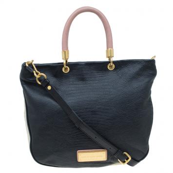 Pre Owned Marc by Marc Jacobs Tri Color Lizard Embossed Leather Too Hot to Handle Tote