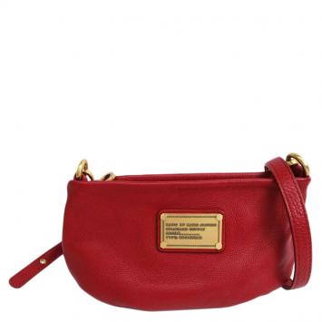 Pre Owned Marc by Marc Jacobs Red Leather Classic Q Percy Crossbody Bag