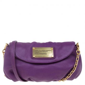 Pre Owned Marc by Marc Jacobs Purple Leather Classic Q Karlie Crossbody Bag