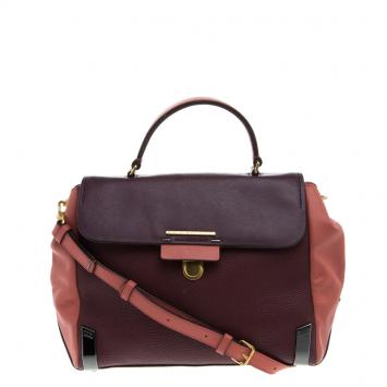 Pre Owned Marc by Marc Jacobs Tri Color Leather Sheltered Island Satchel