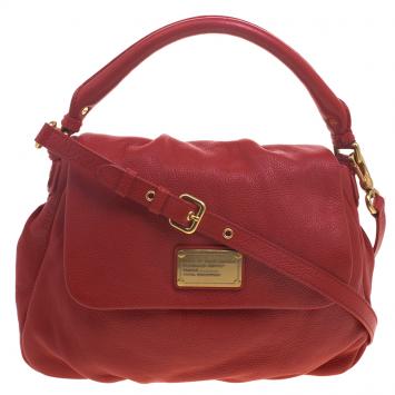 Pre Owned Marc by Marc Jacobs Red Leather Classic Q Lil Ukita Satchel