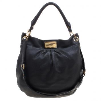 Pre Owned Marc by Marc Jacobs Black Leather Classic Q Hillier Hobo