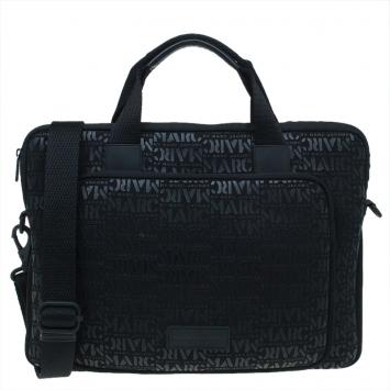 Pre Owned Marc by Marc Jacobs Black Monogram Neoprene and Leather Laptop Bag