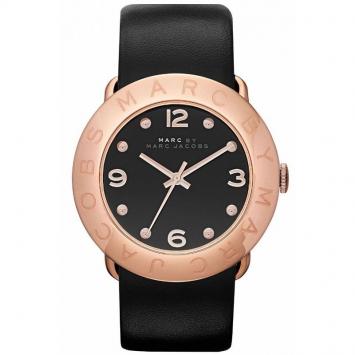 Pre Owned Marc by Marc Jacobs Black Gold-Plated Stainless Steel MBM1225 Women's Wristwatch 36MM