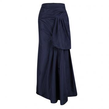Pre Owned Marc Jacobs Navy Blue Front Drape Detail Maxi Skirt S