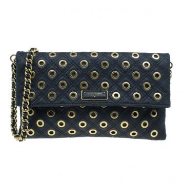 Pre Owned Marc Jacobs Black Leather Sandy Eyelets Shoulder Bag