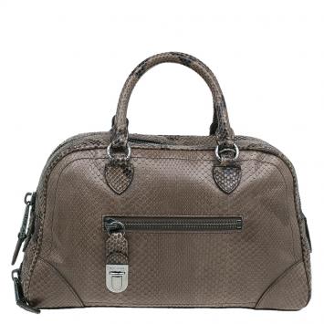 Pre Owned Marc Jacobs Brown Python Small Venetia Bowler Bag