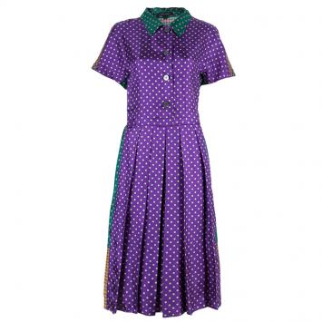 Pre Owned Marc Jacobs Multicolor Dotted Silk Dress M
