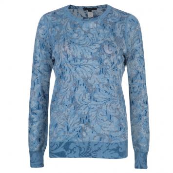 Pre Owned Marc Jacobs Blue Metallic Sweater S