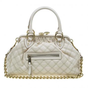 Pre Owned Marc Jacobs Beige Quilted Leather Stam Shoulder Bag