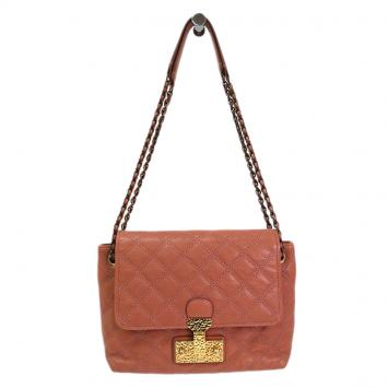 Pre Owned Marc Jacobs Pink Quilted Leather Large Baroque Single Shoulder Bag