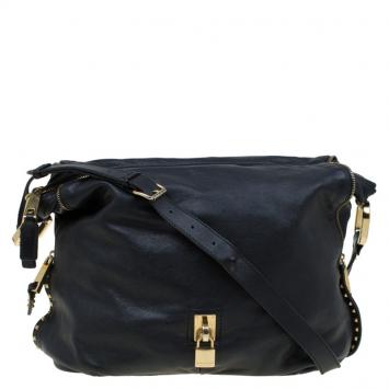 مملوكة مسبقًا Marc Jacobs Black Leather Kate Lock Hobo