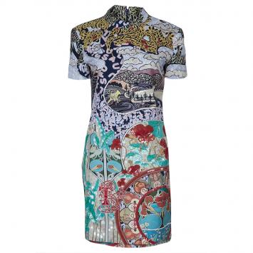 Pre Owned Mary Katrantzou Multicolor Embellished Short Sleeve Dress M