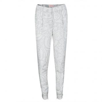 Pre Owned Matthew Williamson Grey Abstract Printed Silk Pants L