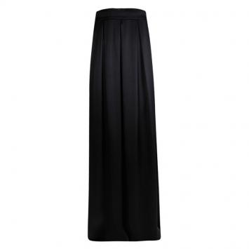 Pre Owned Matthew Williamson Black Silk Box Pleated Maxi Skirt L