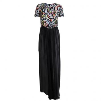 Pre Owned Matthew Williamson Multicolor Printed Silk Maxi Dress M