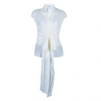 Pre Owned Max Mara White Tie Front Top M