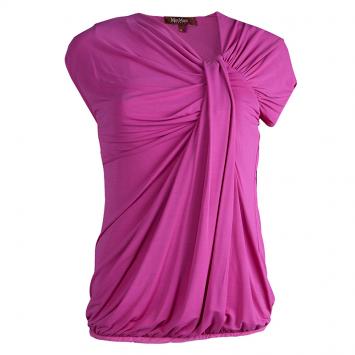 Pre Owned MaxMara Studio Pink Knit Draped Top M 