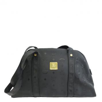 Pre Owned MCM Black Visetos Nylon Heritage Shoulder Bag