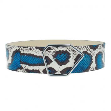 Pre Owned McQ by Alexander McQueen Python Hex Buckle Belt