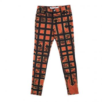 Pre Owned McQ by Alexander McQueen Multicolor Caged Arrow Print High Waist Skinny Jeans S