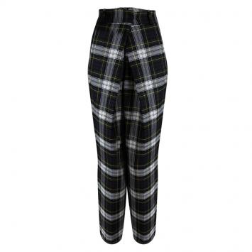 Pre Owned McQ By Alexander McQueen Green Wool Tartan Plaid Front Pleat Detail Rupert Trousers S