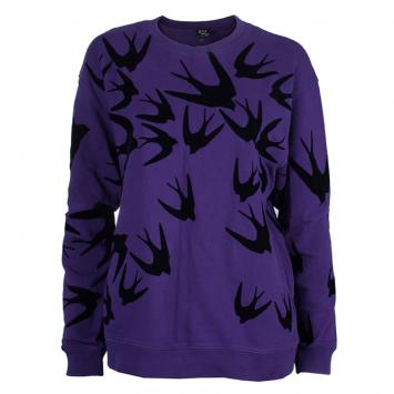 Pre Owned McQ By Alexander McQueen Purple Swallow Sweater M