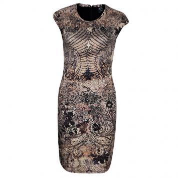 Pre Owned McQ By Alexander McQueen Printed Bodycon Dress M