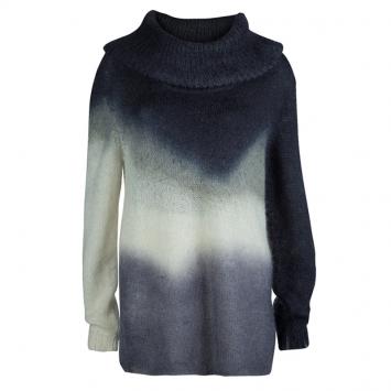 Pre Owned McQ by Alexander McQueen Grey Ombre Turtleneck Sweater S