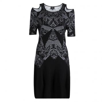 Pre Owned McQ By Alexander McQueen Black Knit Cut Out Shoulder Detail Dress XL