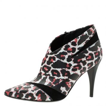 Pre Owned McQ by Alexander McQueen Leopard Print Ankle Boots Size 39 