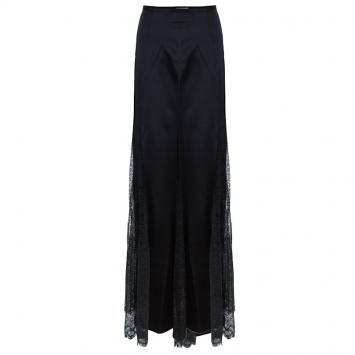 Pre Owned Michael Kors Black Lace Godet Maxi Skirt M
